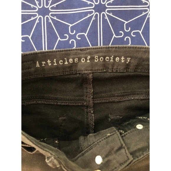 Articles of Society Women’s Skinny Jeans Size 24 Gray Black  Raw Hem - Picture 9 of 10